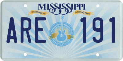 MS license plate ARE191
