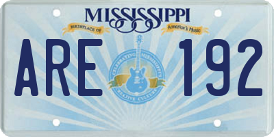 MS license plate ARE192