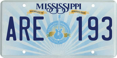 MS license plate ARE193