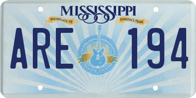 MS license plate ARE194