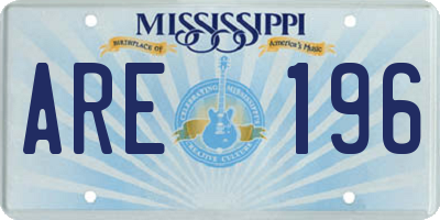 MS license plate ARE196