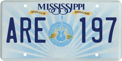 MS license plate ARE197