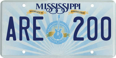 MS license plate ARE200