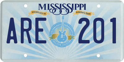 MS license plate ARE201
