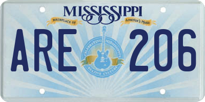 MS license plate ARE206