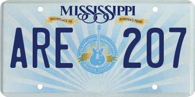MS license plate ARE207