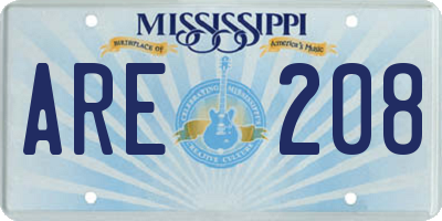 MS license plate ARE208