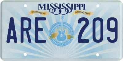 MS license plate ARE209
