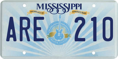 MS license plate ARE210