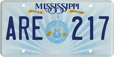 MS license plate ARE217