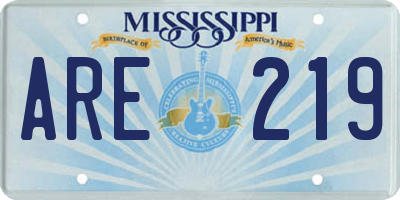 MS license plate ARE219