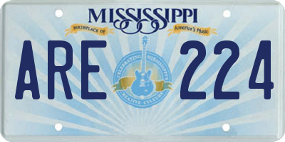 MS license plate ARE224
