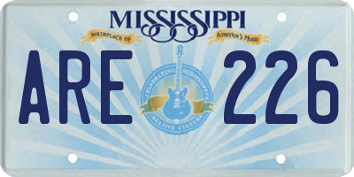 MS license plate ARE226