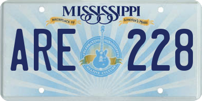 MS license plate ARE228