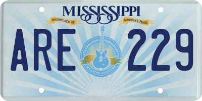 MS license plate ARE229