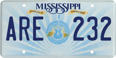 MS license plate ARE232
