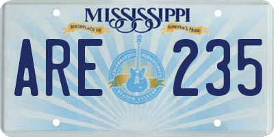 MS license plate ARE235