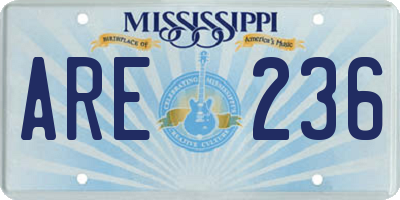 MS license plate ARE236
