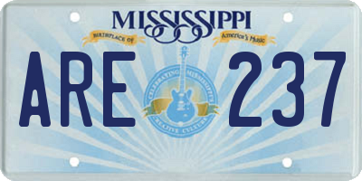 MS license plate ARE237