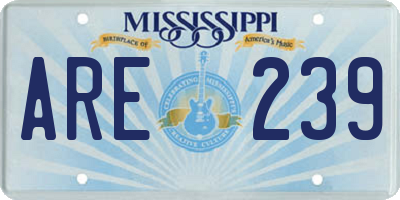 MS license plate ARE239