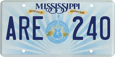 MS license plate ARE240