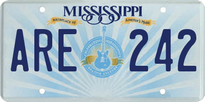 MS license plate ARE242
