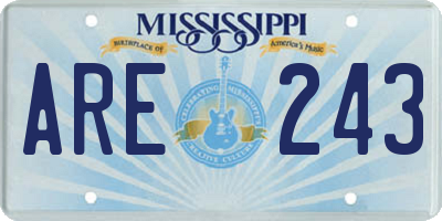 MS license plate ARE243
