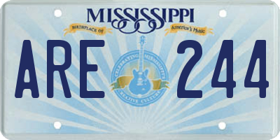 MS license plate ARE244
