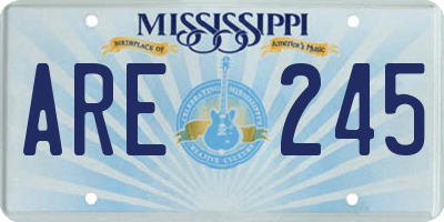 MS license plate ARE245