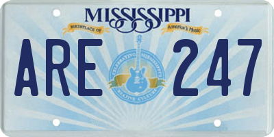 MS license plate ARE247