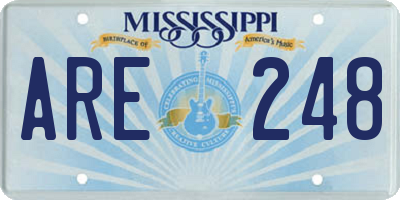 MS license plate ARE248