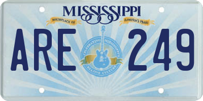 MS license plate ARE249