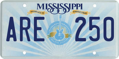 MS license plate ARE250