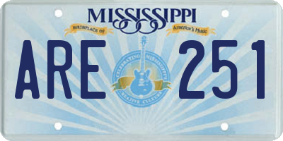 MS license plate ARE251