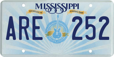 MS license plate ARE252