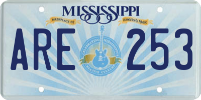 MS license plate ARE253