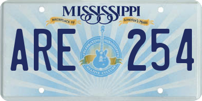 MS license plate ARE254