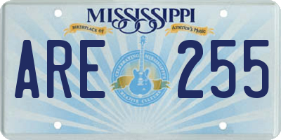 MS license plate ARE255