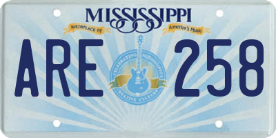 MS license plate ARE258