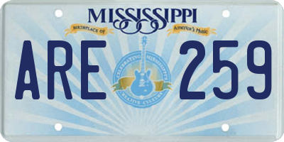 MS license plate ARE259