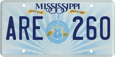 MS license plate ARE260