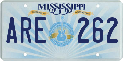 MS license plate ARE262