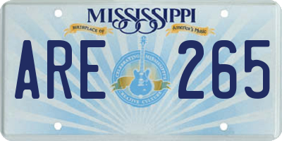 MS license plate ARE265