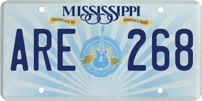 MS license plate ARE268