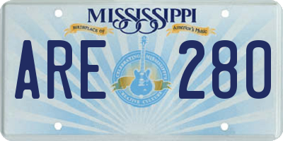 MS license plate ARE280