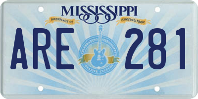 MS license plate ARE281