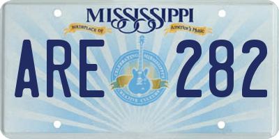 MS license plate ARE282