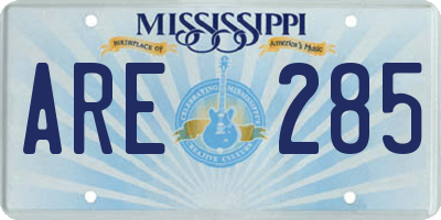 MS license plate ARE285