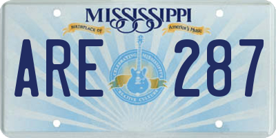 MS license plate ARE287