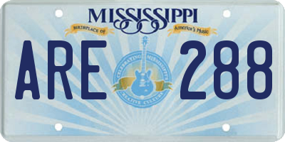 MS license plate ARE288